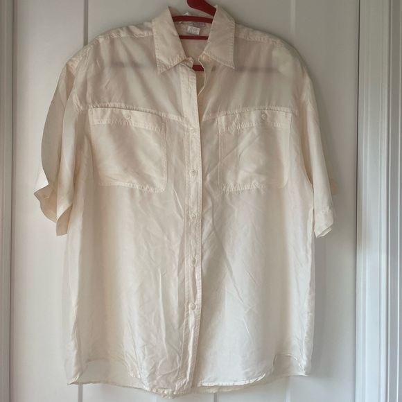 Vintage 90’s The Limited 100% Silk Button Down Short Sleeve Top - Picture 3 of 10